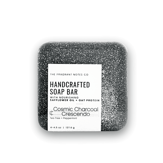 Cosmic Charcoal Crescendo Natural Soap Transparent Background Front Side