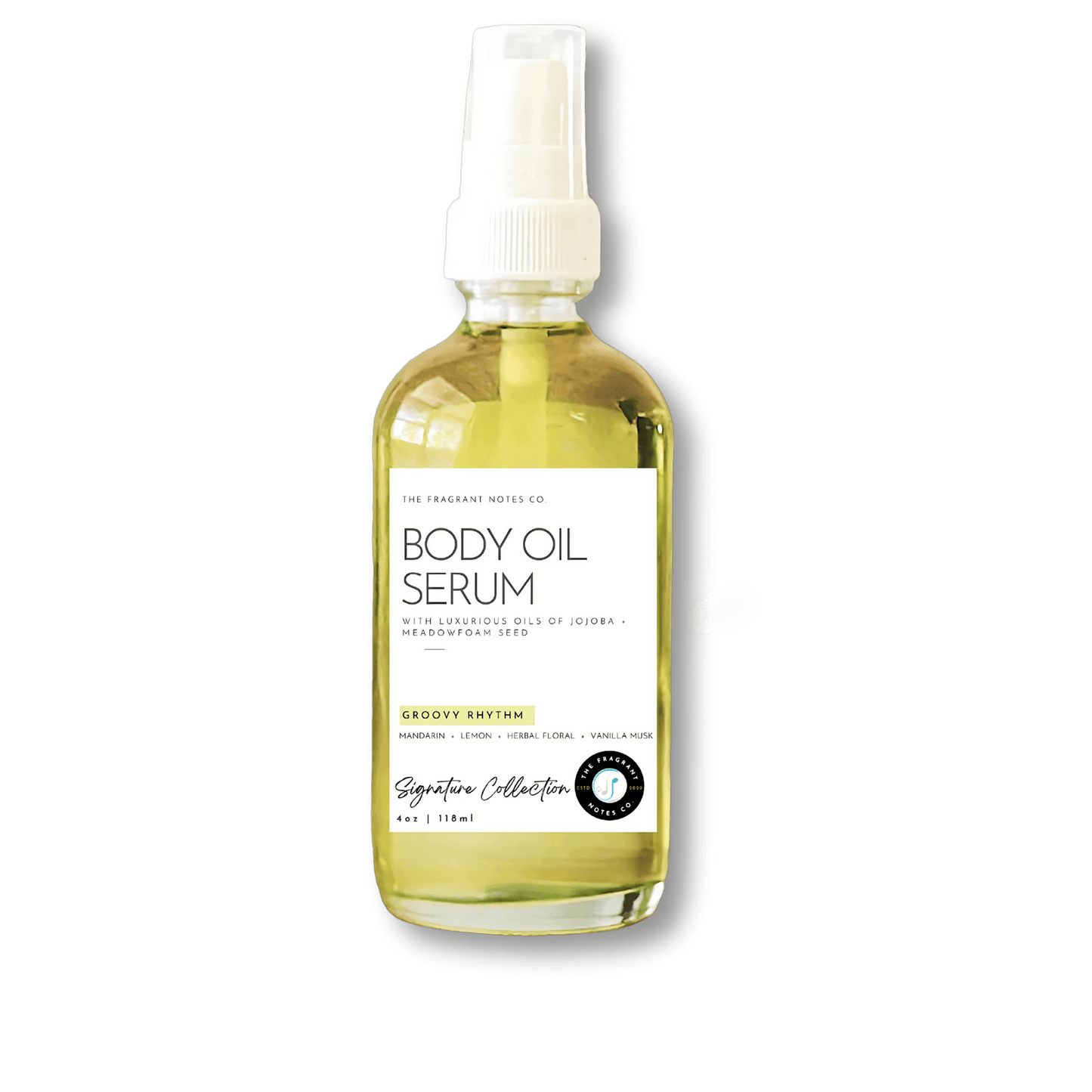 A transparent view of Groovy Rhythm Body Oil Serum.